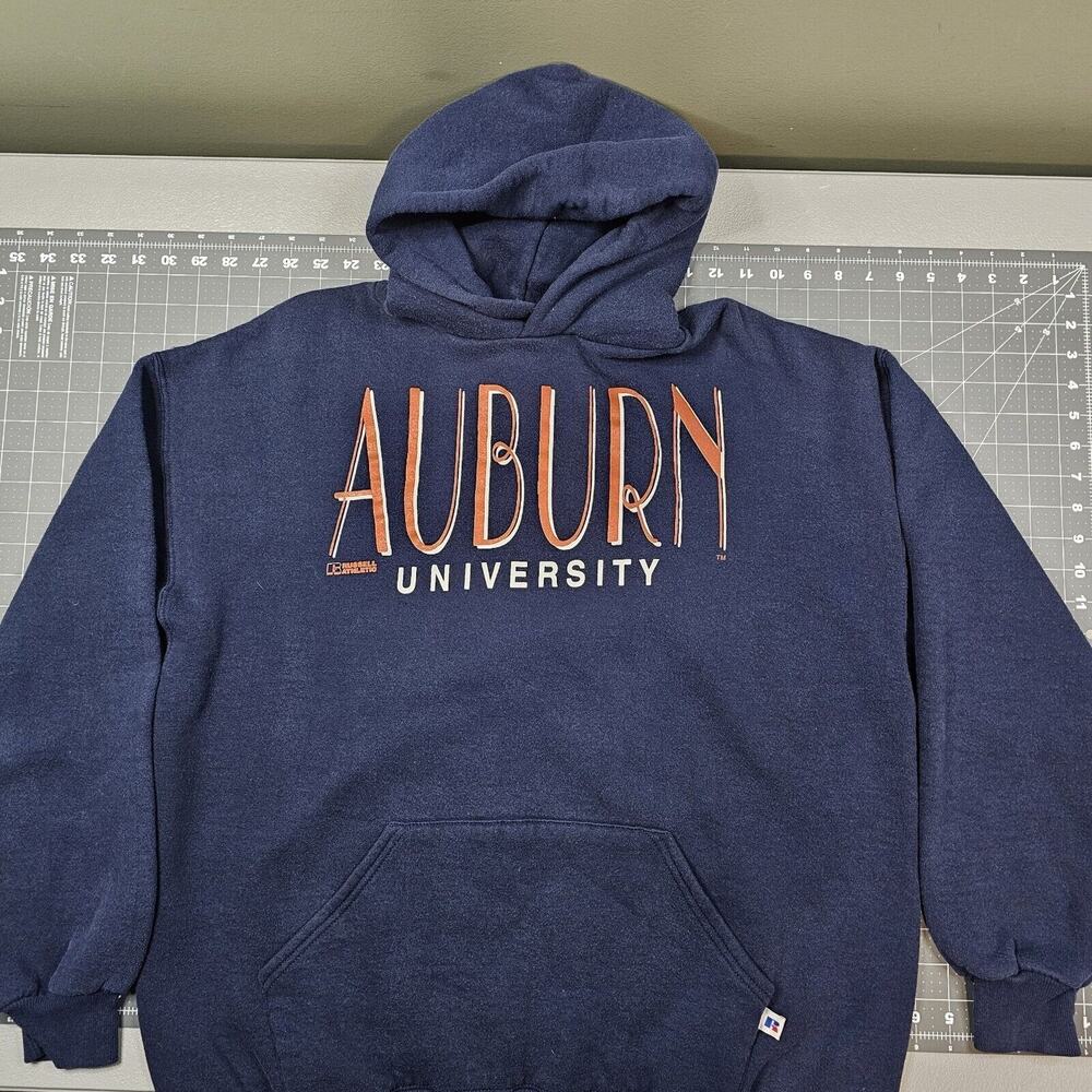 Vintage Auburn Russell Hoodie XL 90s USA Football College Basketball Baseball